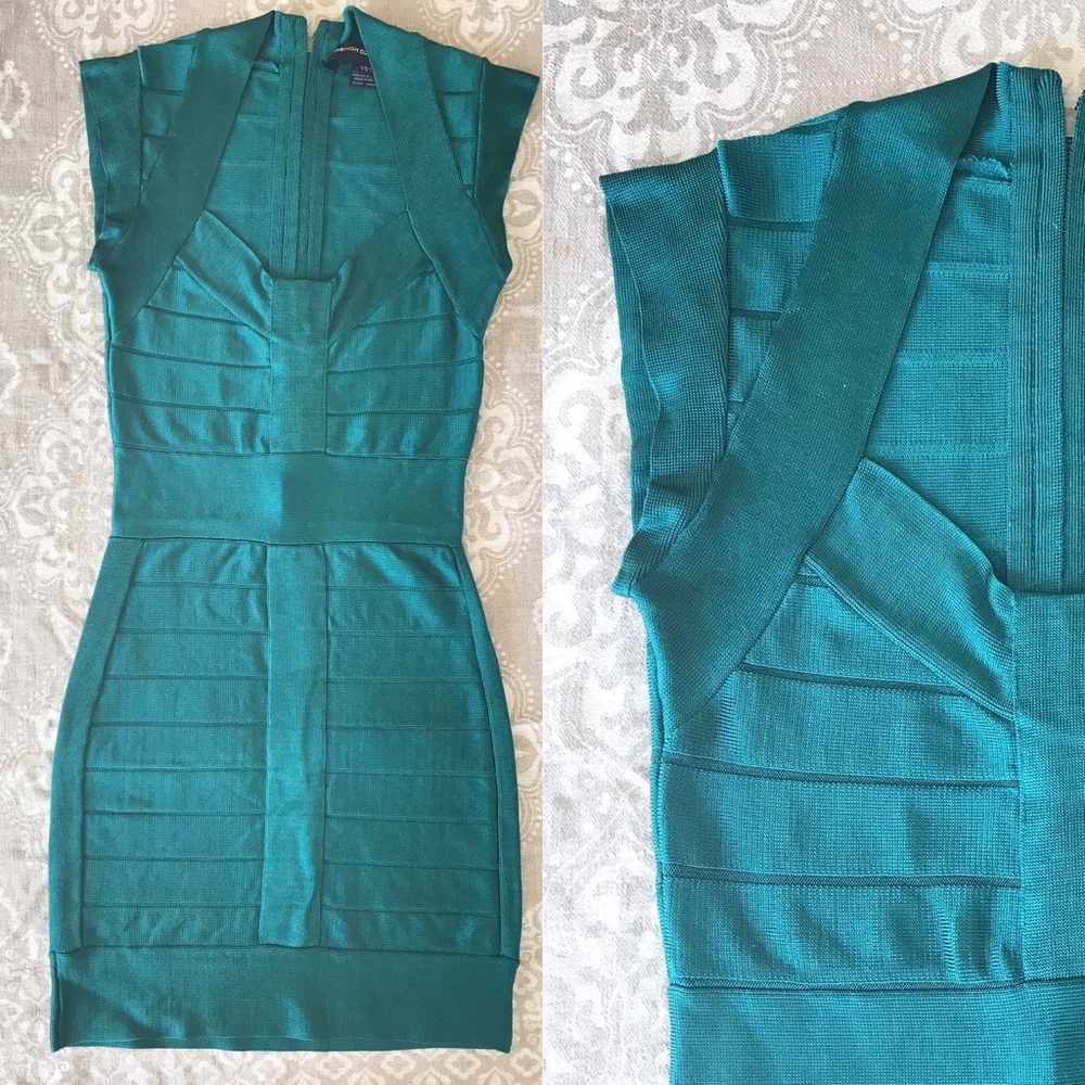 French Connection Green Bandage Dress